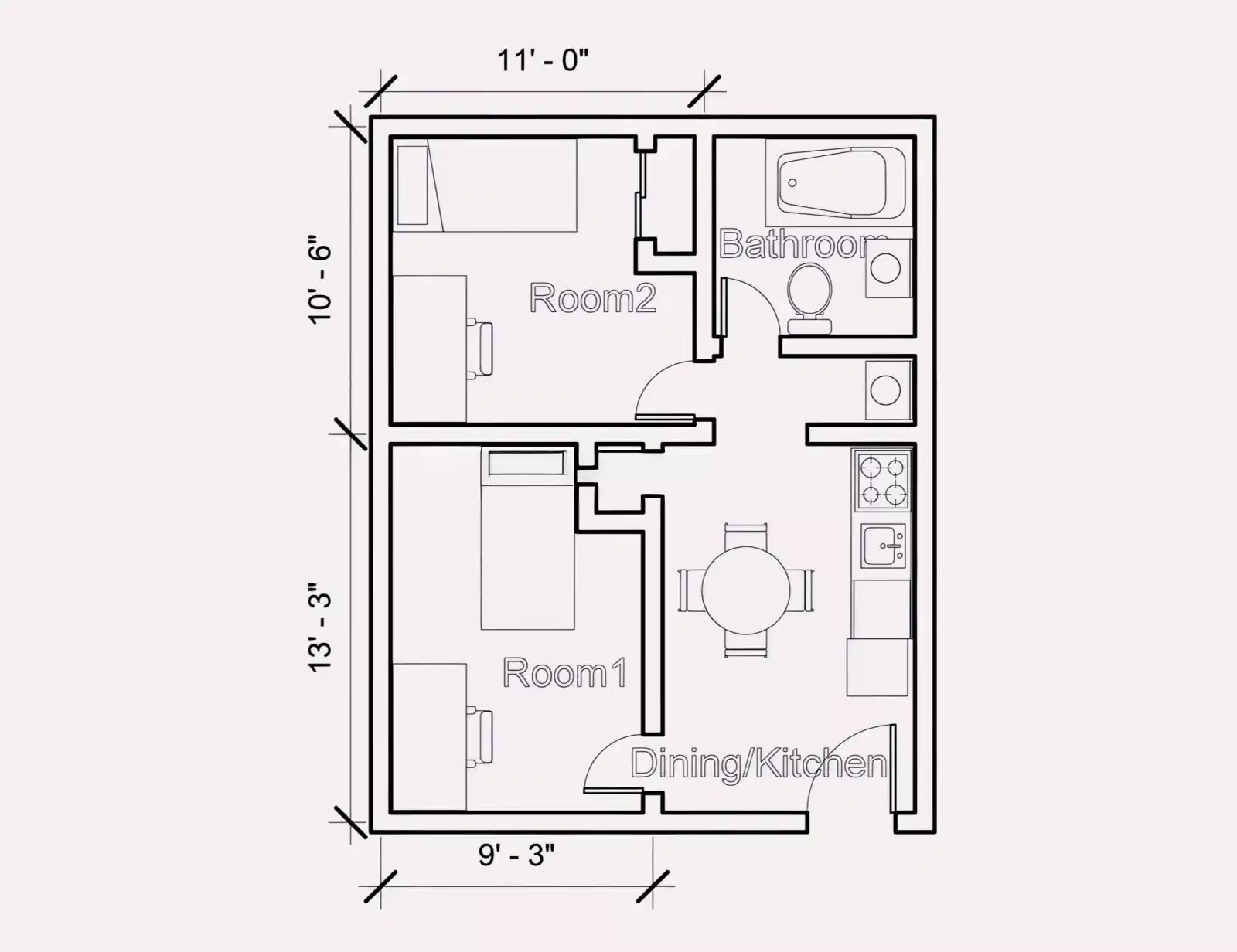 1115 W 30th St, Los Angeles - Los Angeles, California, United States - 2 Bed Apartment - Floor Plan