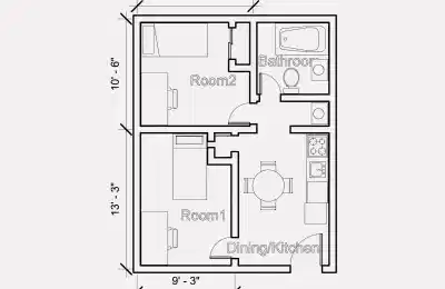 1115 W 30th St, Los Angeles - Los Angeles, California, United States - 2 Bed Apartment - Floor Plan