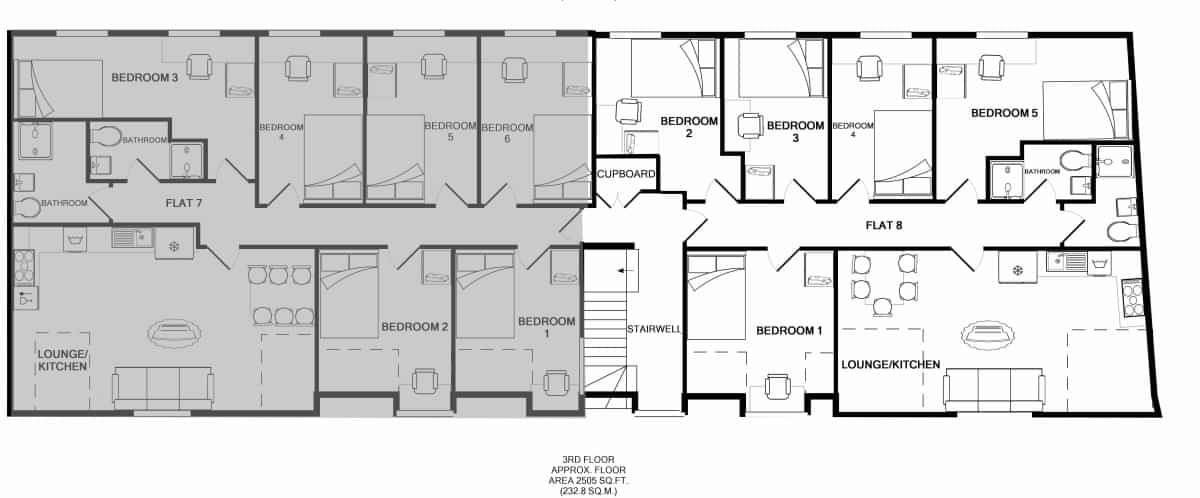 Room in a 5 Bedroom Apartment, 42 Bankfield Road, Huddersfield, HD1 3HR - Huddersfield, England, United Kingdom - Floor Plan