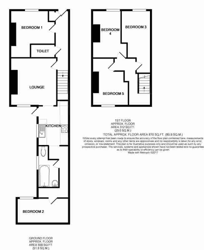 Room in a 5 Bedroom Apartment, 48 Ashford Street, Stoke-on-trent, ST4 2EH - Stoke-on-Trent, England, United Kingdom - Floor Plan