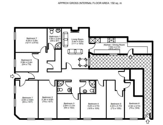 Room in a 8 Bedroom Apartment, 213 Smithdown Road, Liverpool L15 2HD - Liverpool, England, United Kingdom - Floor Plan