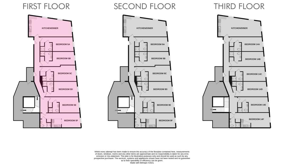 Room in a 6 Bedroom Apartment, Flat 5, Isca Lofts, Exeter EX4 6AL - Exeter, England, United Kingdom - Floor Plan