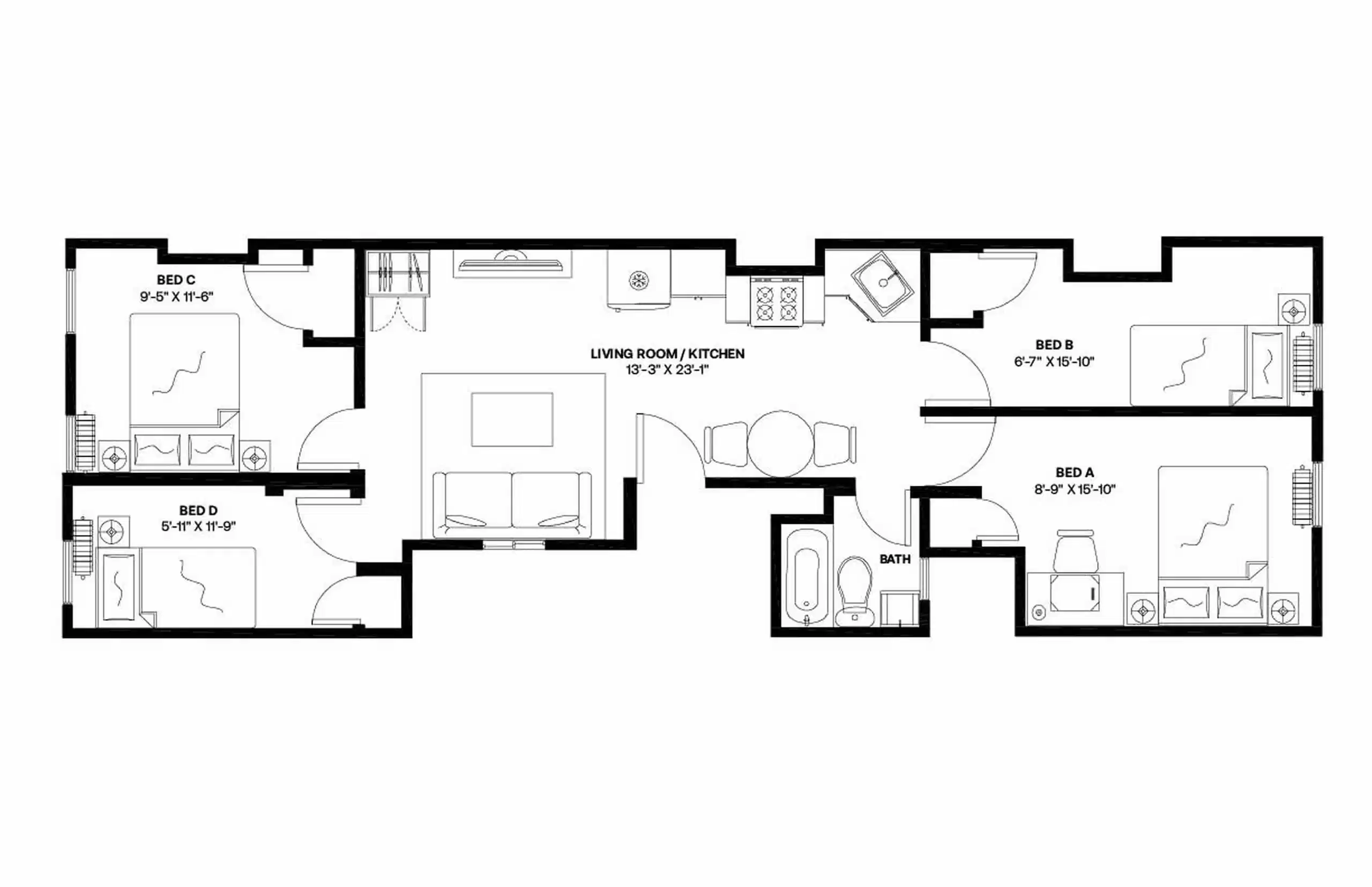 June Homes 11103, New York - New York City, New York, United States - Floor Plan