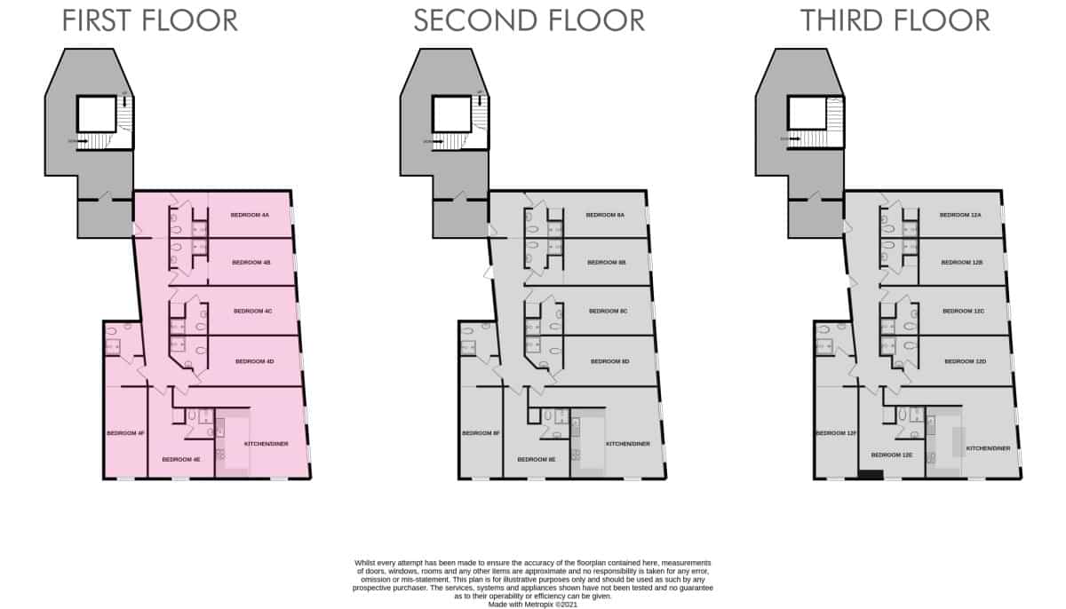 Room in a 6 Bedroom Apartment, Flat 4, Isca Lofts, Exeter EX4 6AL - Exeter, England, United Kingdom - Floor Plan