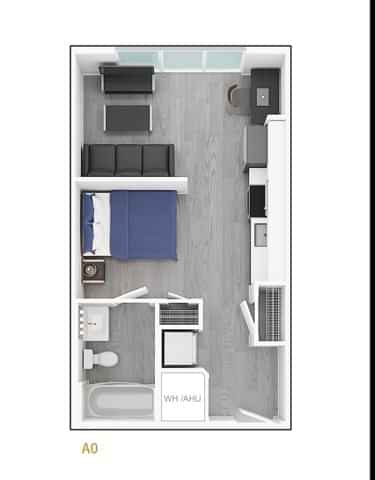 Park Place Tempe, Tempe - Tempe, Arizona, United States - Studio - Floor Plan