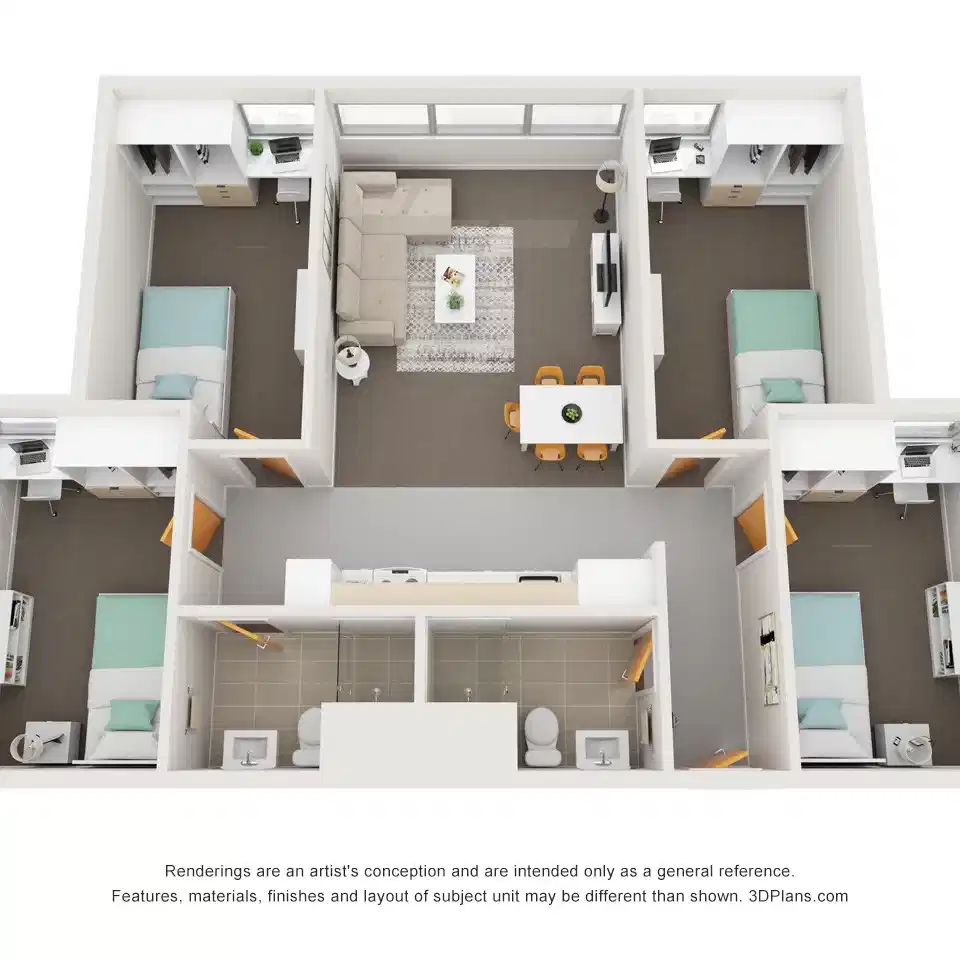 4 Bedroom Apartment with Air Conditioning