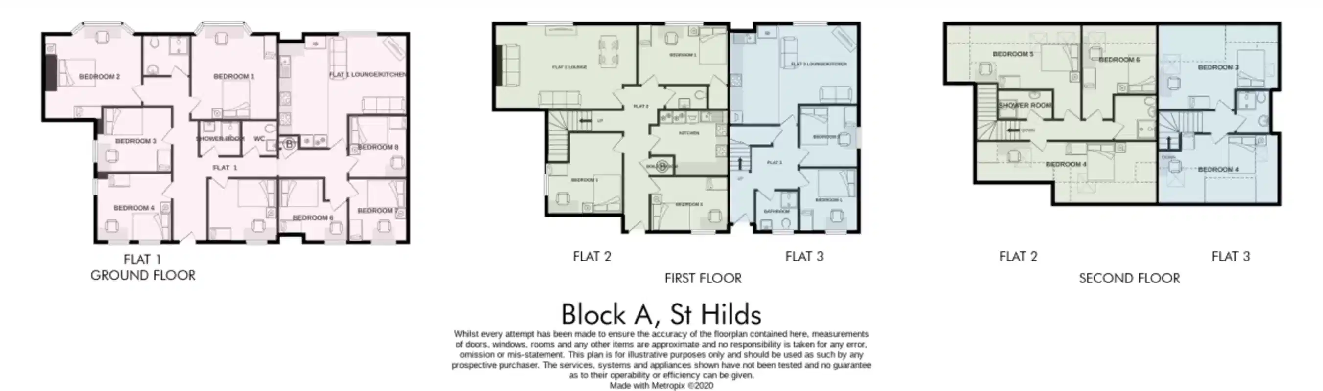 Room in a 8 Bedroom Apartment, 1 St Hilds Lane, Durham DH1 1QL (Flat 1) - Durham, England, United Kingdom - Floor Plan