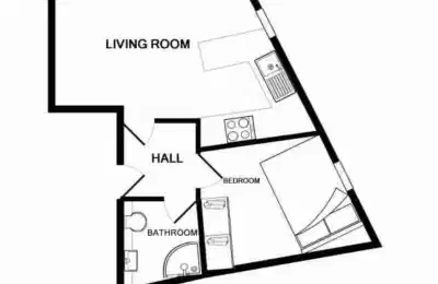 Room in a 1 Bedroom Apartment, Park View, Nottingham NG1 4GR (Flat S) - Nottingham, England, United Kingdom - Floor Plan