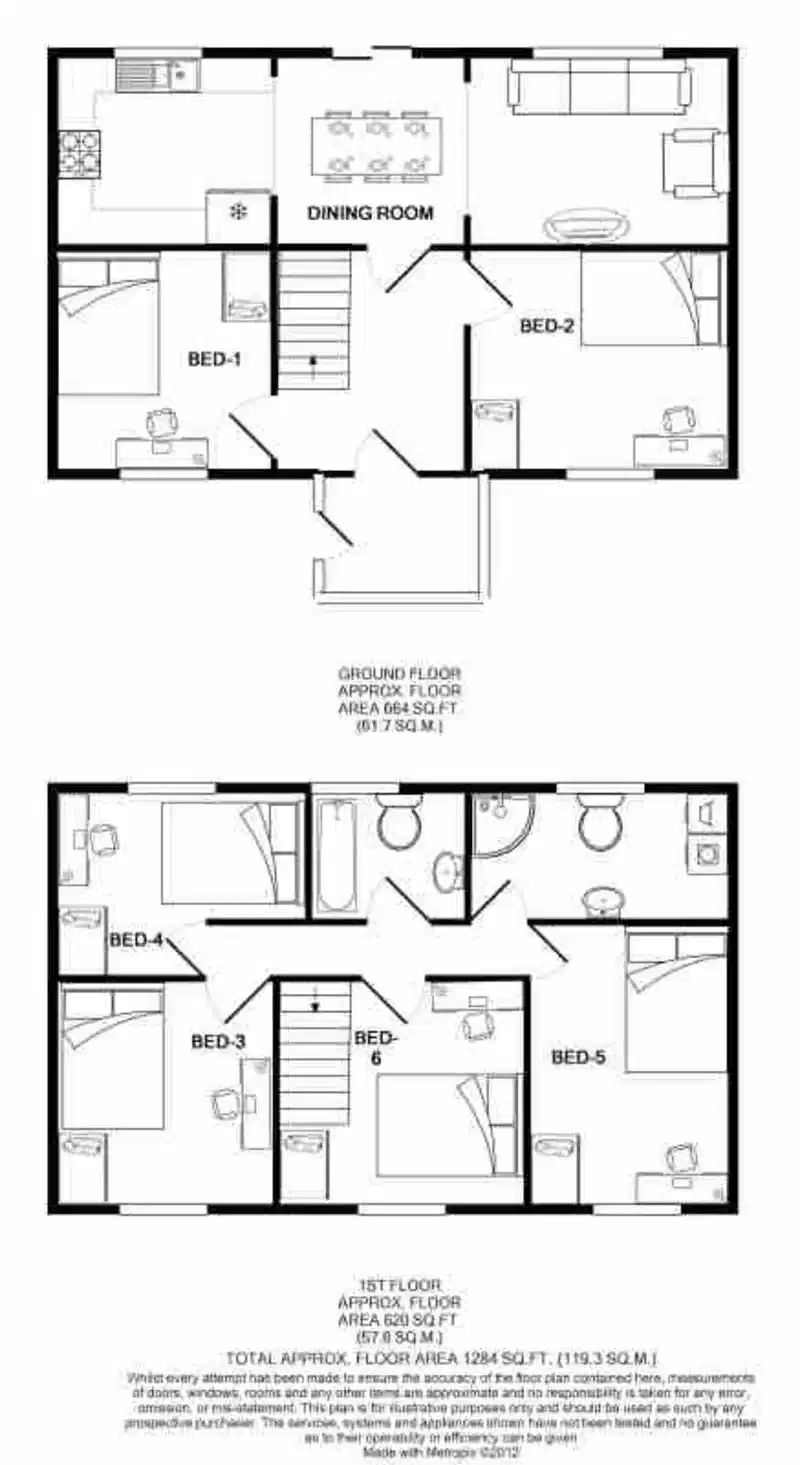 Room in a 6 Bedroom Apartment, 17 Laburnum Avenue, Durham DH1 4HA - Durham, England, United Kingdom - Floor Plan