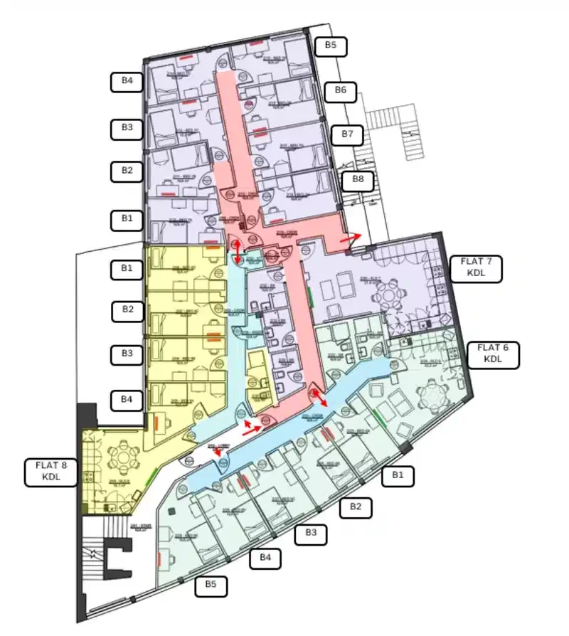 Room in a 8 Bedroom Apartment, TW1X, London TW1 4AD (Flat 7) - London, England, United Kingdom - Floor Plan