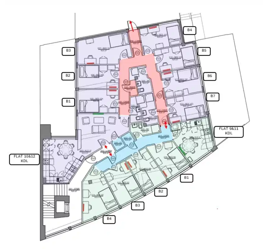 Room in a 7 Bedroom Apartment, TW1X, London TW1 4AD (Flat 10) - London, England, United Kingdom - Floor Plan