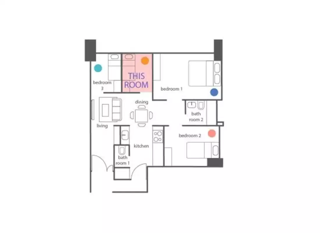 Lucky Plaza Apartment, Orchard - Singapore, Singapore - Standard Room - Bedroom 4 - Floor Plan