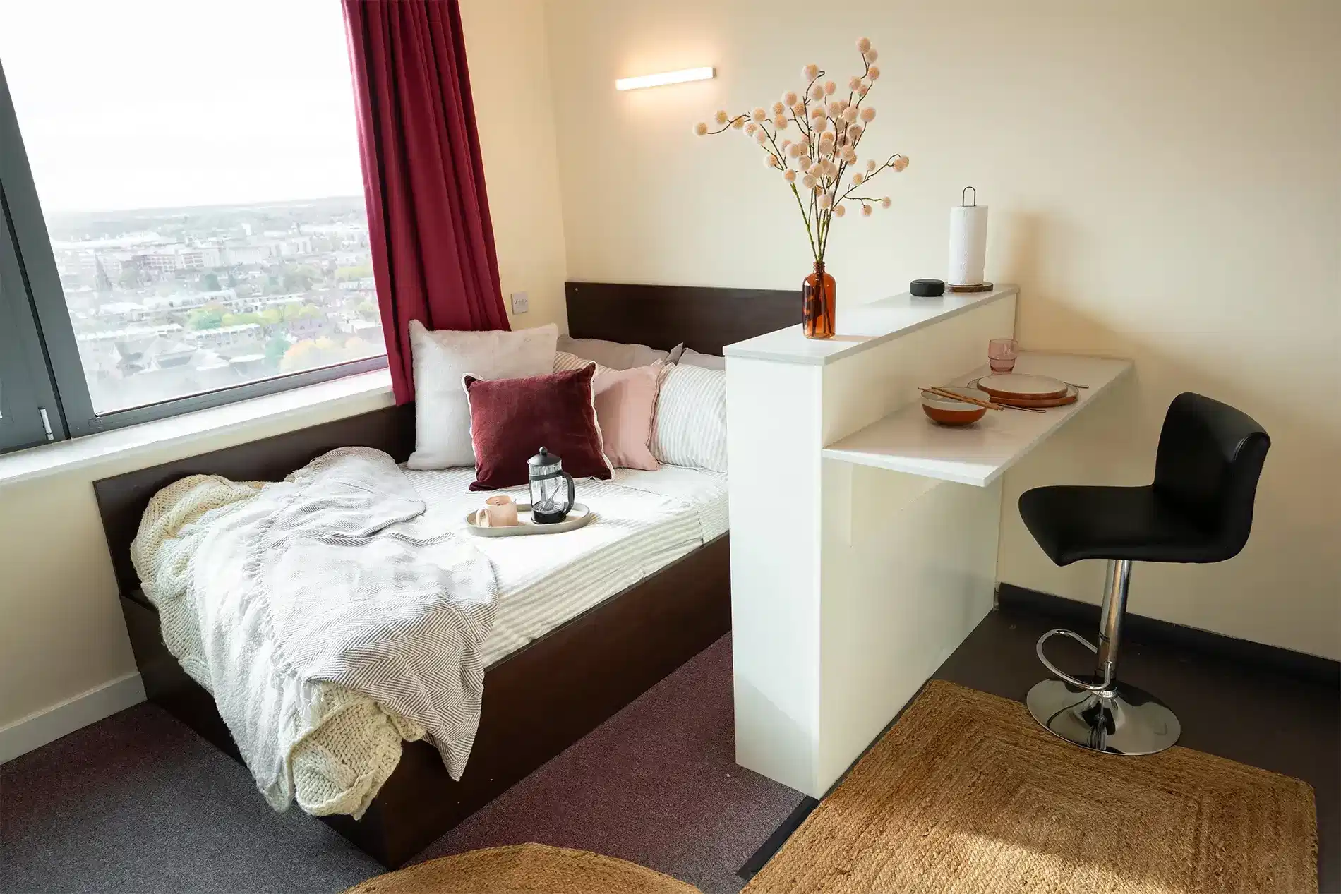 St George's Tower, Leicester - Leicester, England, United Kingdom - Premium Student Studio Apartments - Bedroom