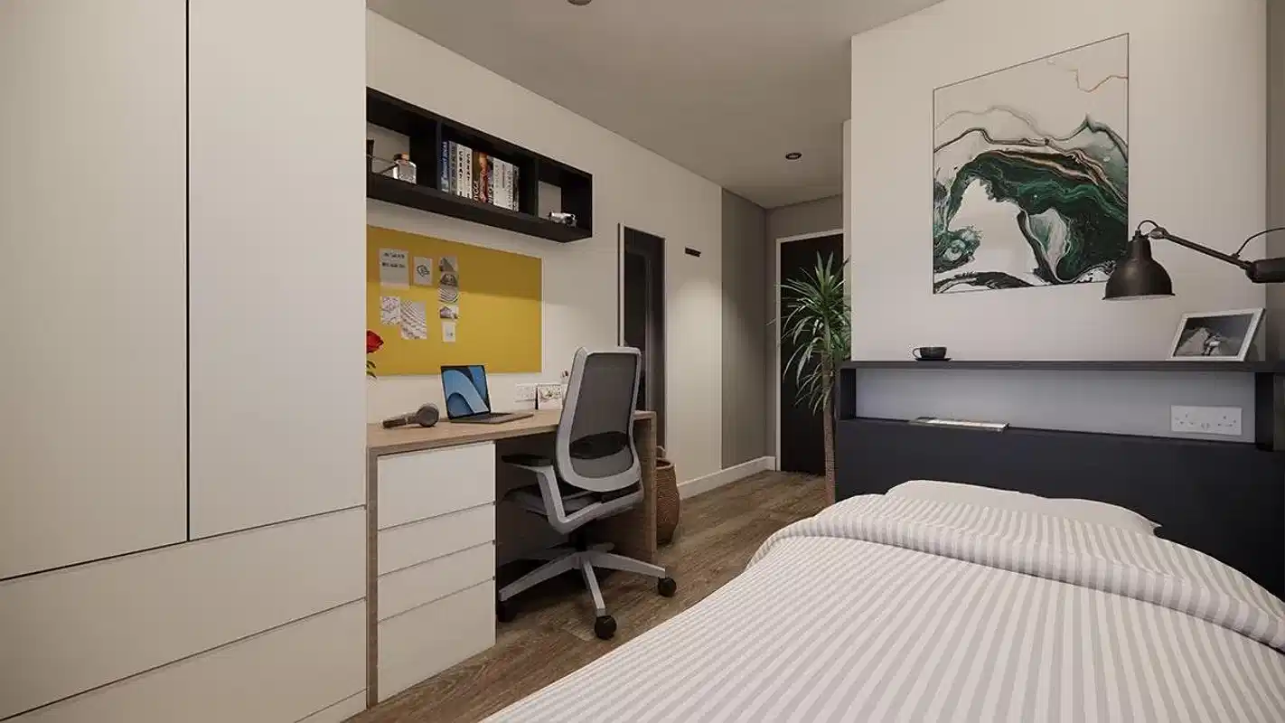 Moss Court, Manchester - Manchester, England, United Kingdom - Gold Studio - Bedroom