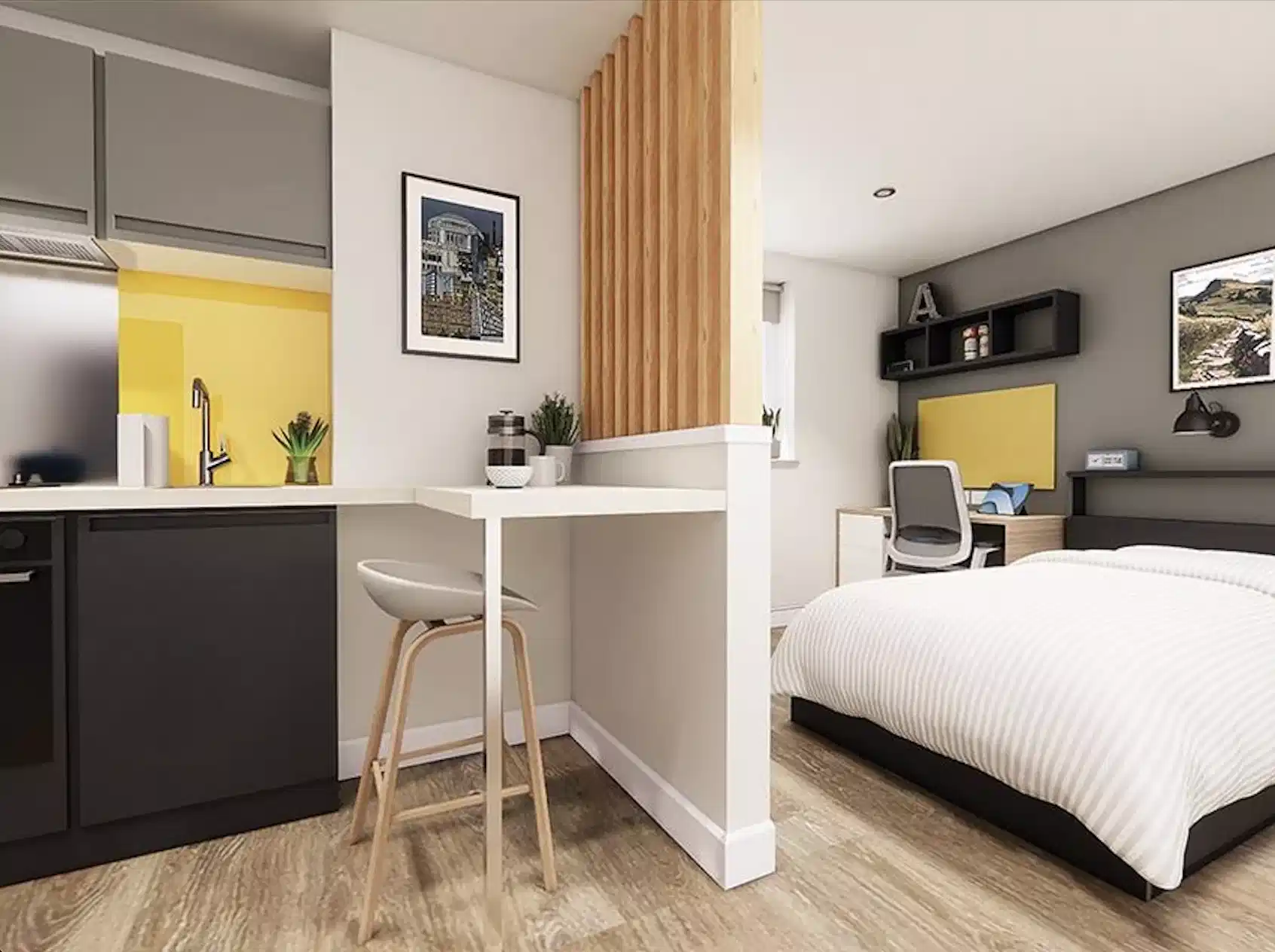 Moss Court, Manchester - Manchester, England, United Kingdom - Gold Studio - Bedroom