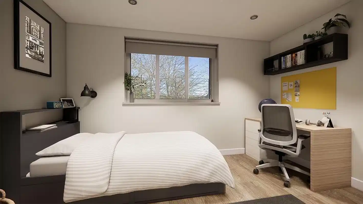 City Edge, Manchester - Manchester, England, United Kingdom - Hamsell Court - Silver Ensuite - Bedroom