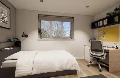 City Edge, Manchester - Manchester, England, United Kingdom - Hamsell Court - Silver Ensuite - Bedroom