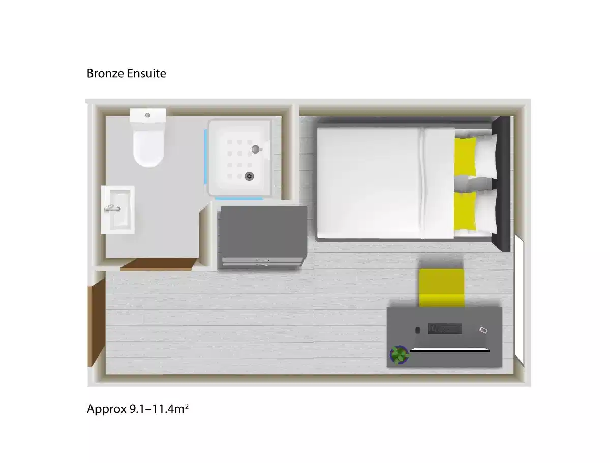 City Edge, Manchester - Manchester, England, United Kingdom - City Edge - Bronze Ensuite - Floor Plan