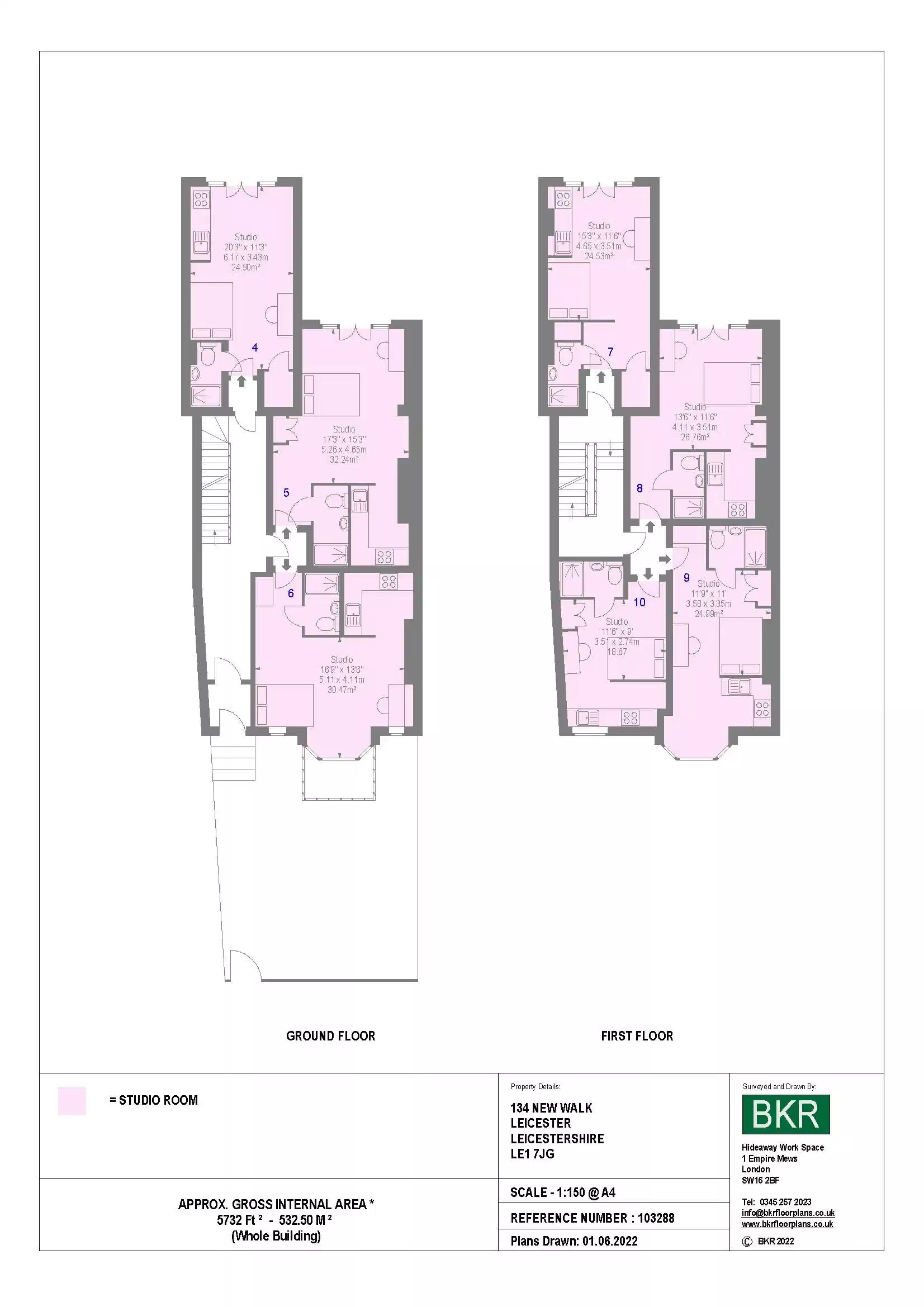 134 New Walk, Leicester  - Leicester, England, United Kingdom - Floor Plan