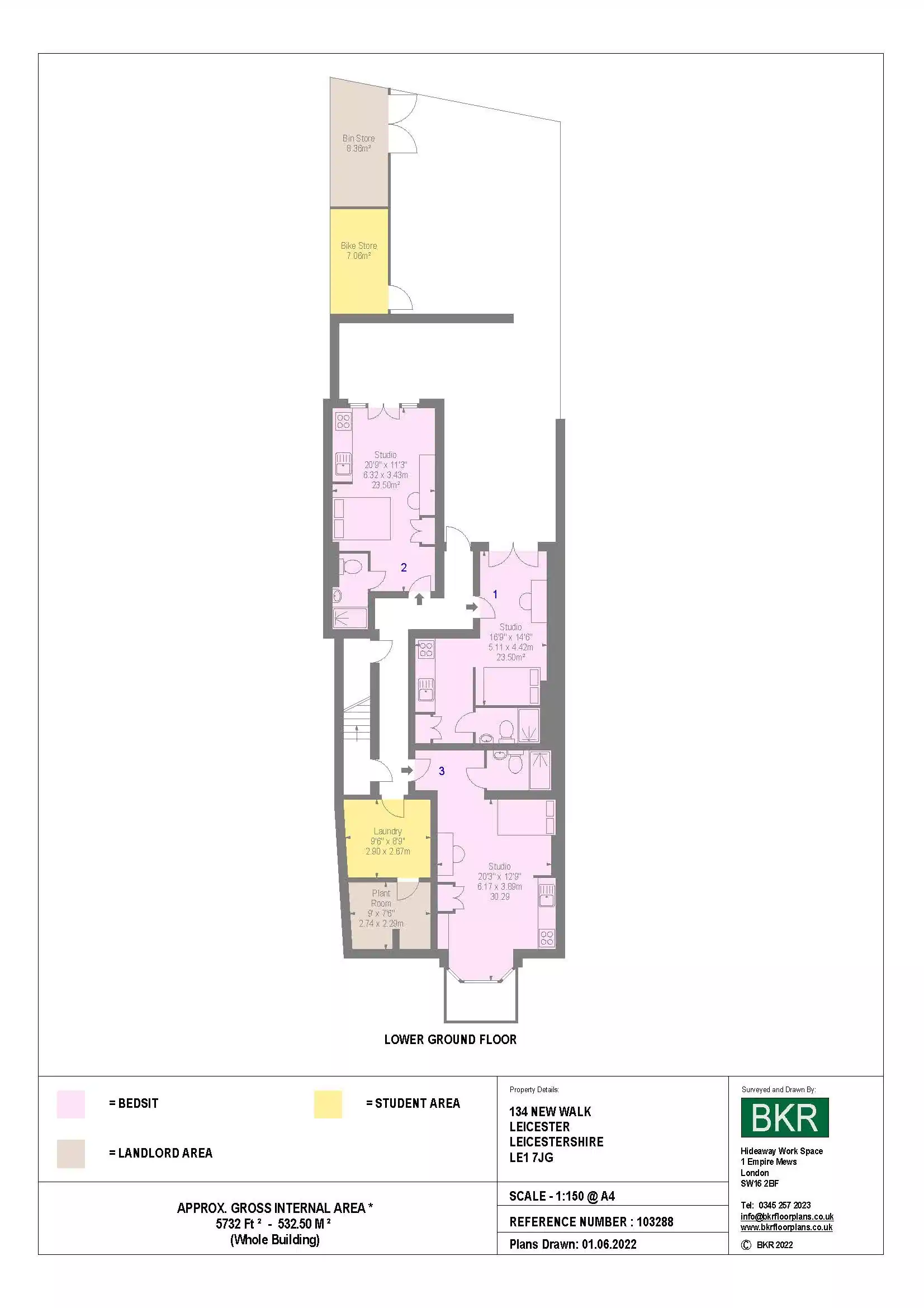 134 New Walk, Leicester  - Leicester, England, United Kingdom - Floor Plan
