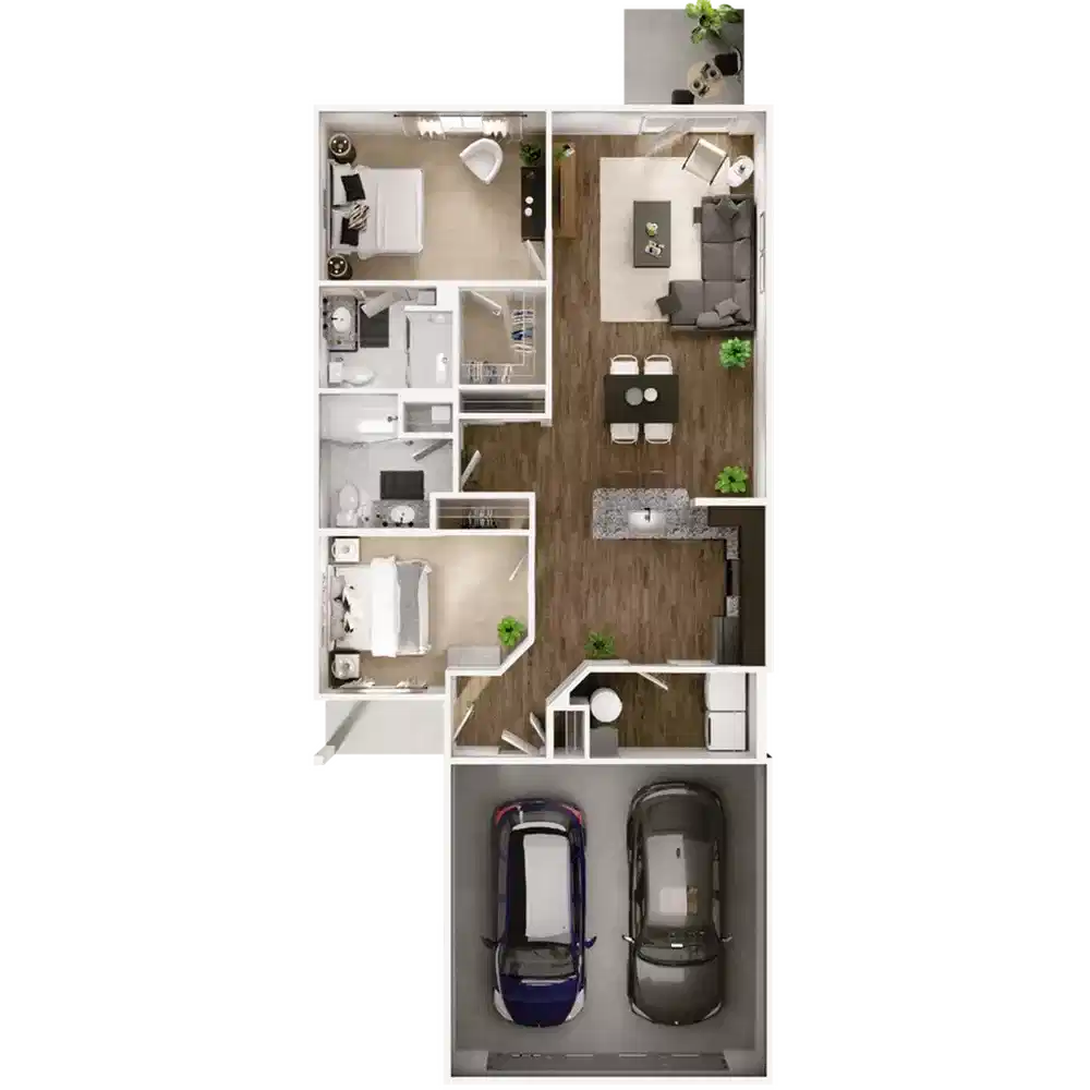 The Residences at Eastwood, Reynoldsburg - Fort Myers, Florida, United States - Room in 2 Bedroom 2 Bathroom | Isleworth 2 - Floor Plan