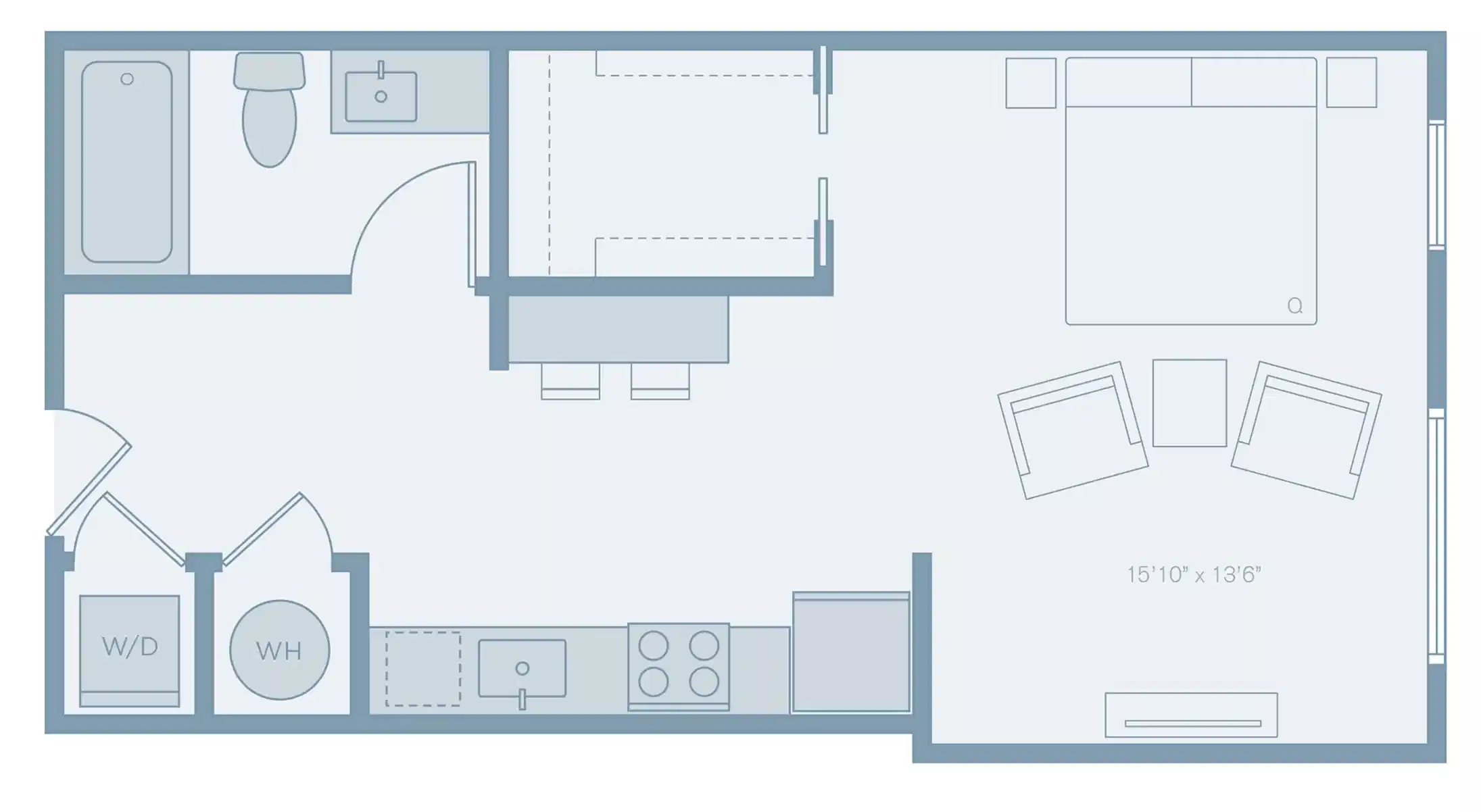 The Sutton, Columbus - Columbus, Ohio, United States - Studio | S4 - Floor Plan