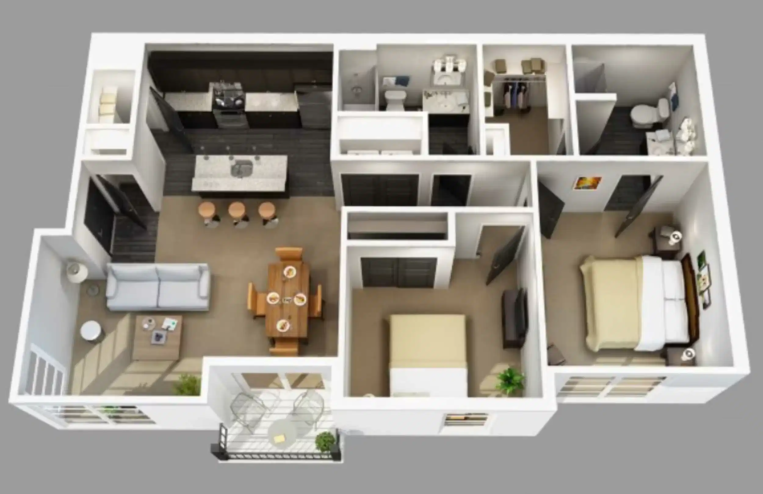 Trotters Park, Columbus - Columbus, Ohio, United States - Room in 2 Bedroom 2 Bathroom - Floor Plan