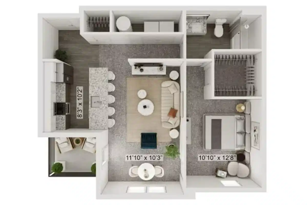 The Kingston, Upper Arlington - Columbus, Ohio, United States - 1 Bed 1 Bath | The Marker - Floor Plan