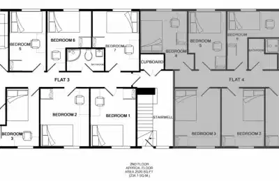 Room in a 7 Bedroom Apartment, 42 Bankfield Road, Huddersfield HD1 3HR (Flat 3) - Huddersfield, England, United Kingdom - Floor Plan