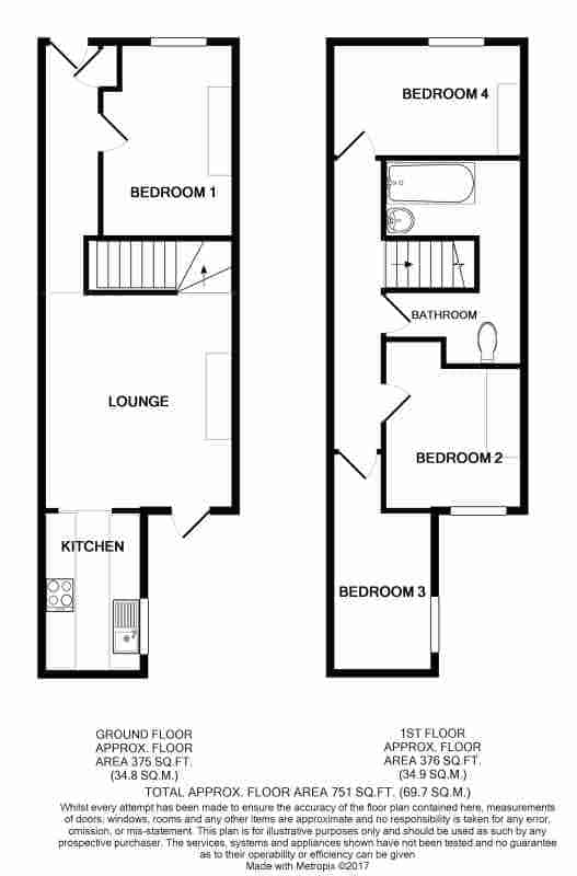 Room in a 3 Bedroom Apartment, 48 Cauldon Road, Stoke-on-Trent ST4 2ED - Stoke-on-Trent, England, United Kingdom - 3 Bedroom 1 Bathroom Apartment - Floor Plan