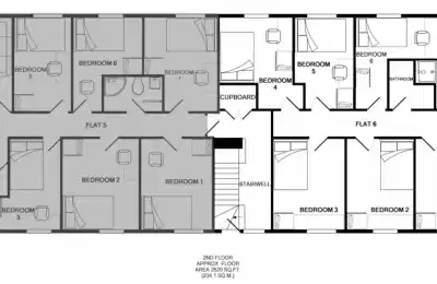 Room in a 6 Bedroom Apartment, 42 Bankfield Road, Huddersfield HD1 3HR (Flat 6) - Huddersfield, England, United Kingdom - Floor Plan