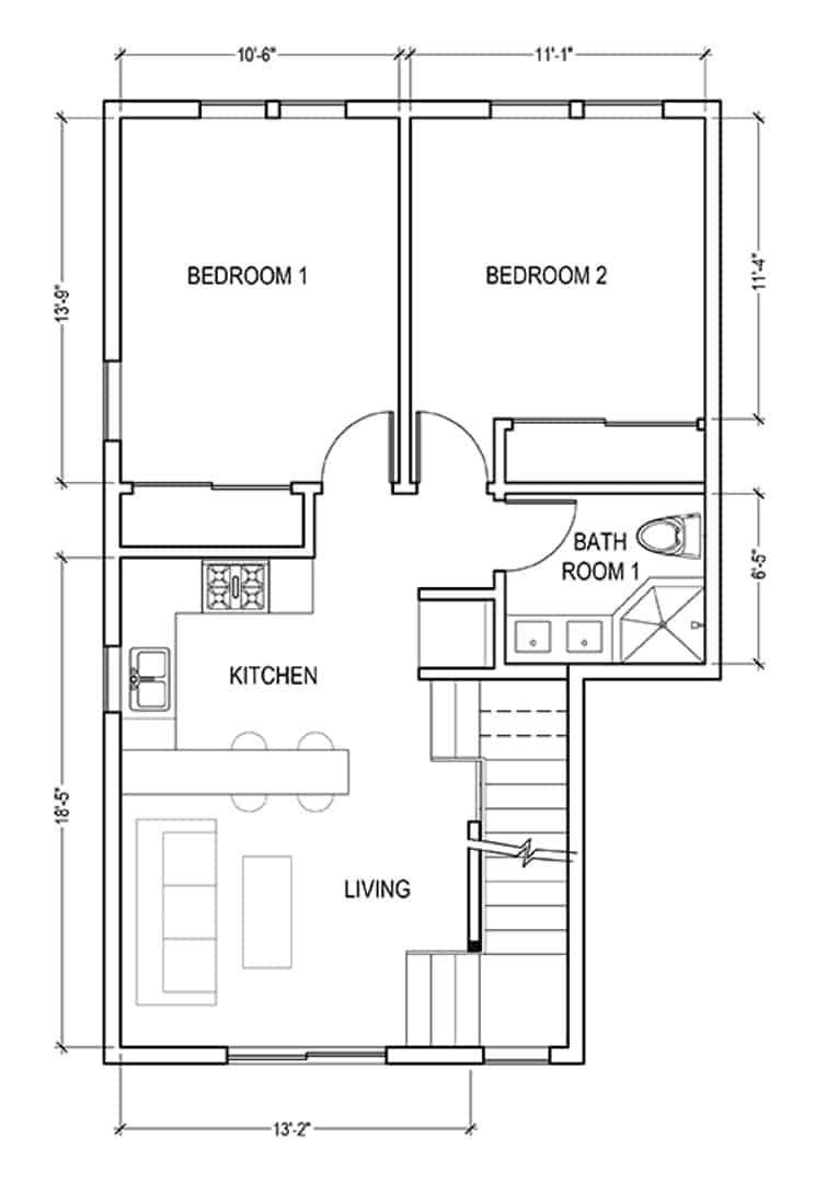 The Brenda, Los Angeles - Los Angeles, California, United States - 3 Bedroom 2 Bathroom Apartment - Floor Plan
