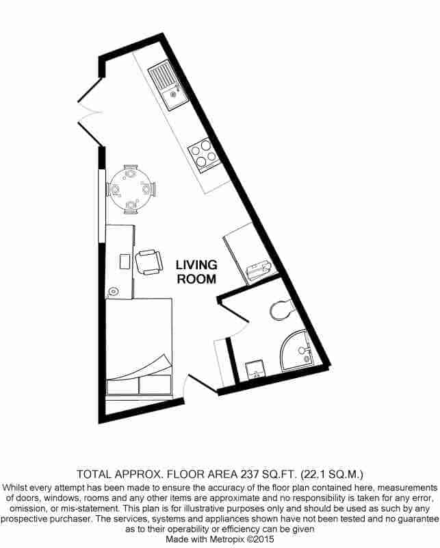 1 Bedroom Apartment, Park View, Peel Street, Nottingham NG1 4GR (Flat 1) - Nottingham, England, United Kingdom - Floor Plan