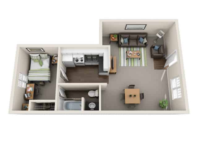 Private Room - Private Bath (1 Bed - 1 Bath) 