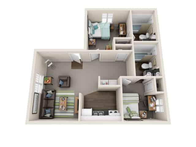 Private Room - Private Bath (2 Bed - 2 Bath)